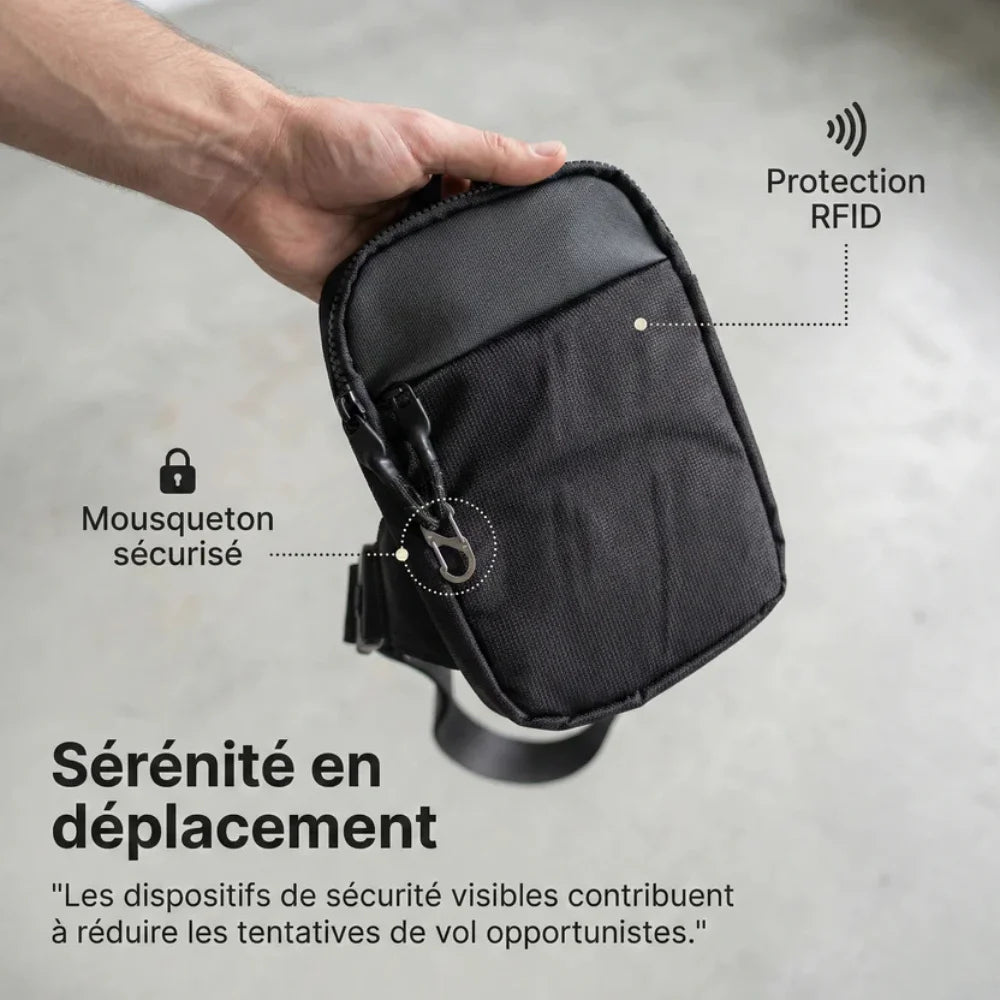 Sacoche Vorlano — compacte, organisée, portée près du corps - Vorlano